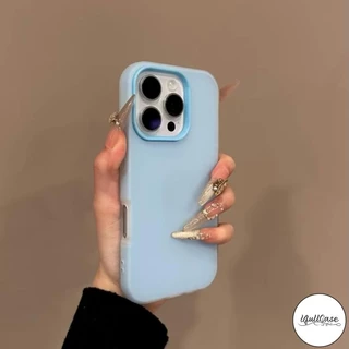 สำหรับ IPhone 15 17 16 11 13 12 14 Pro Max 15 16 7 8 Plus XR X XS เคส สีทึบ เคสเจลลี่ใส ใส่รูปได้ เคสนิ่ม 2in1 แบบใหม่