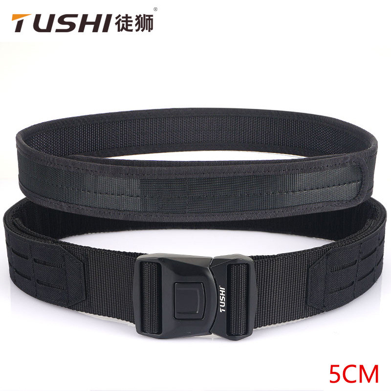 T Tactical Girdle 2 นิ้ว Quick Release Buckle Ronin Belt Camouflage Girdle Metal Buckle Outdoor Belt