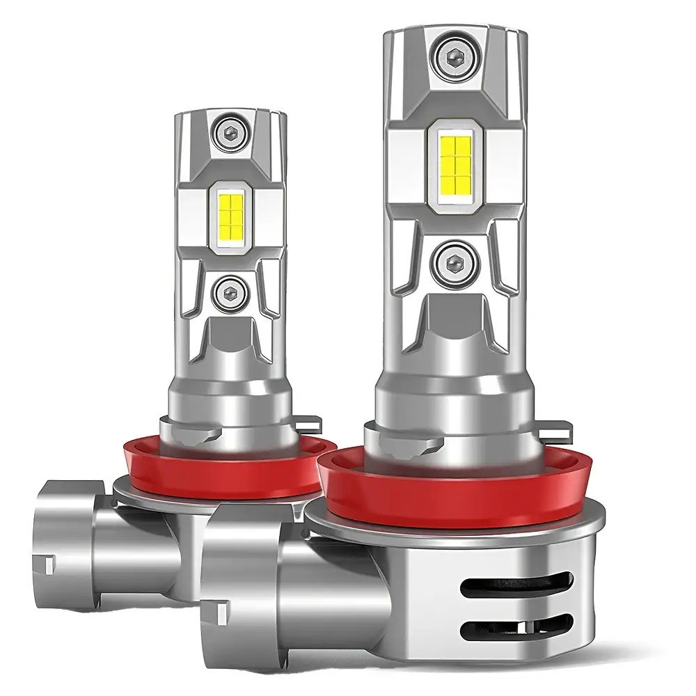 1 คู่ 120W 12000LM H11 H8 H9 LED ไฟหน้าหลอดไฟ, 6500K Cool White, 12V อลูมิเนียม CSP พร้อมพัดลม Turbo