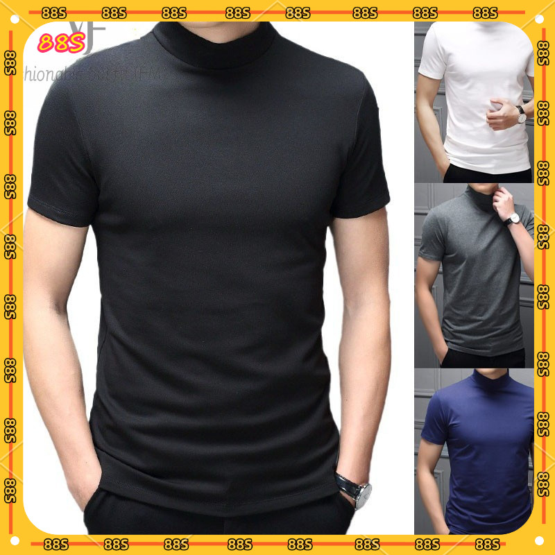 แนะนำเสื้อยืดแขนสั้นสไตล์เจ้านาย แฟชั่นผอมเพรียว สำหรับผู้ชาย ส่งเร็วจากไทย(FM)