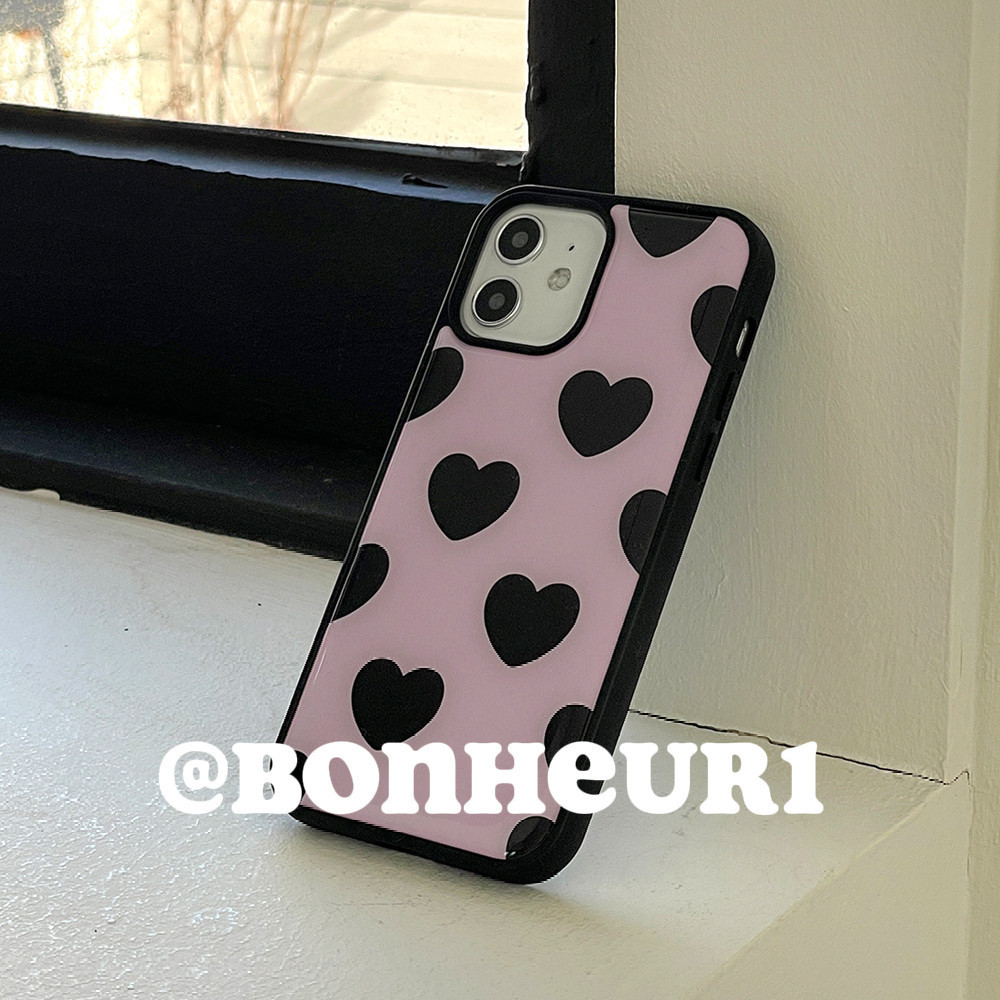 Black Heart โทรศัพท์มือถือ Shell Drop-Resistant สําหรับ iPhone 16 Promax 15 Promax 11 12 13 14plus 15plus 16e 16plus 15pro
