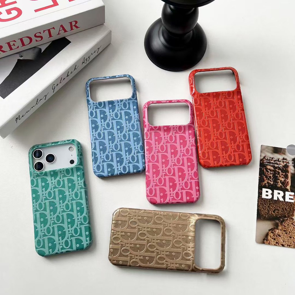 สําหรับ iPhone17 16 16 Pro 16 Plus 16 Pro Max 15 14 13 Pro Max แฟชั่นหนังนูนเคสโทรศัพท์
