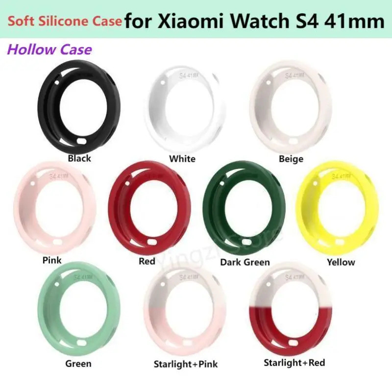 เคสซิลิโคนอ่อนนุ่มสําหรับนาฬิกา Xiaomi S4 41 มม.ตัวป้องกันนาฬิกากลวงสําหรับ Xiaomi WatchS4 41 มม. ฝาครอบกันชนอุปกรณ์เสริม