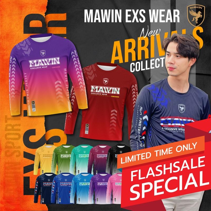 MAWIN เสื้อออกกำลังกายแขนยาว - EXS WEAR - เสื้อยืด Sport กีฬา