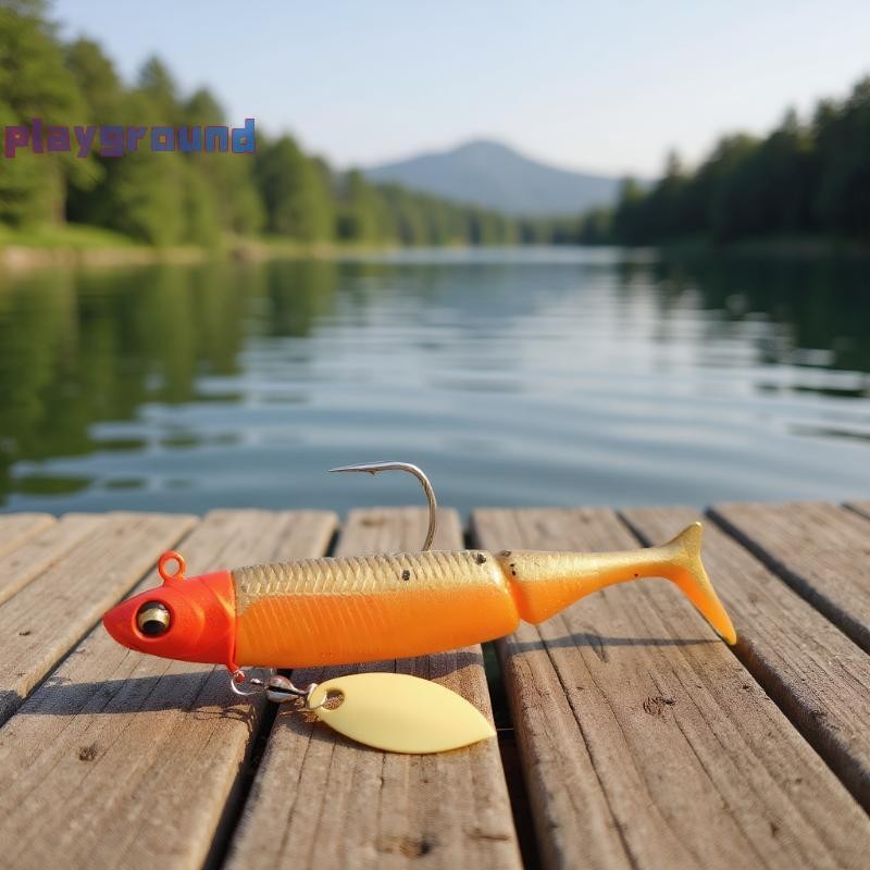 [playground] Glow-In-The-Dark T-Tail Lead Soft Bait Set 9.5cm 20g Single Hook Glitter Bionic Bait เห