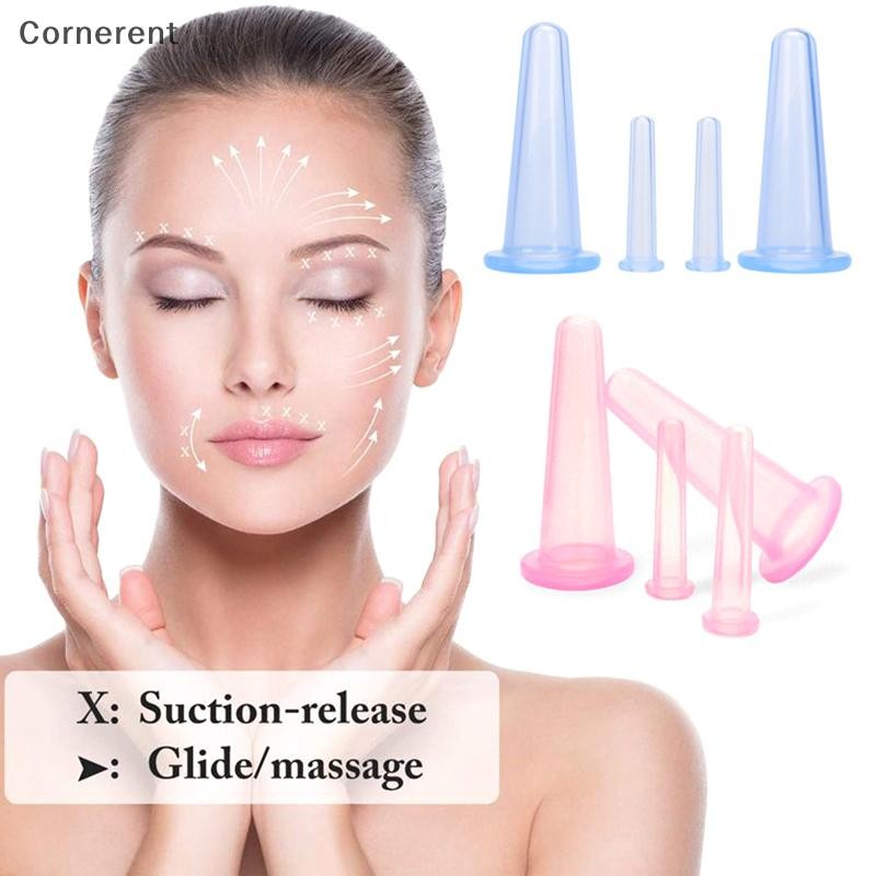 4 ชิ้นซิลิโคน Cupping นวดถ้วย,สําหรับ Body Fac คอนวดตาถังสูญญากาศ Body Facial Care, Anti-aging เครื่องมือความงาม