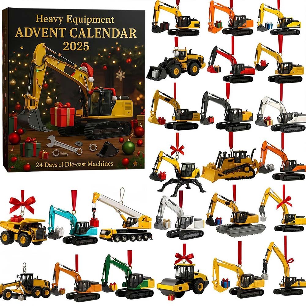24 Days 2D Acrylic Die-cast Machines Ornament Countdown Calendar for Kid