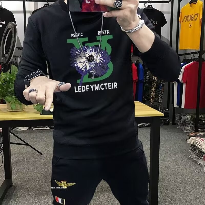 Casual 23NEW อินเทรนด์สวมใส่ภายในผู้ชายสไตล์ 2025 ผู้ชายเสื้อผ้าฤดูใบไม้ร่วงใหม่แฟชั่น Slim-fit พิมพ