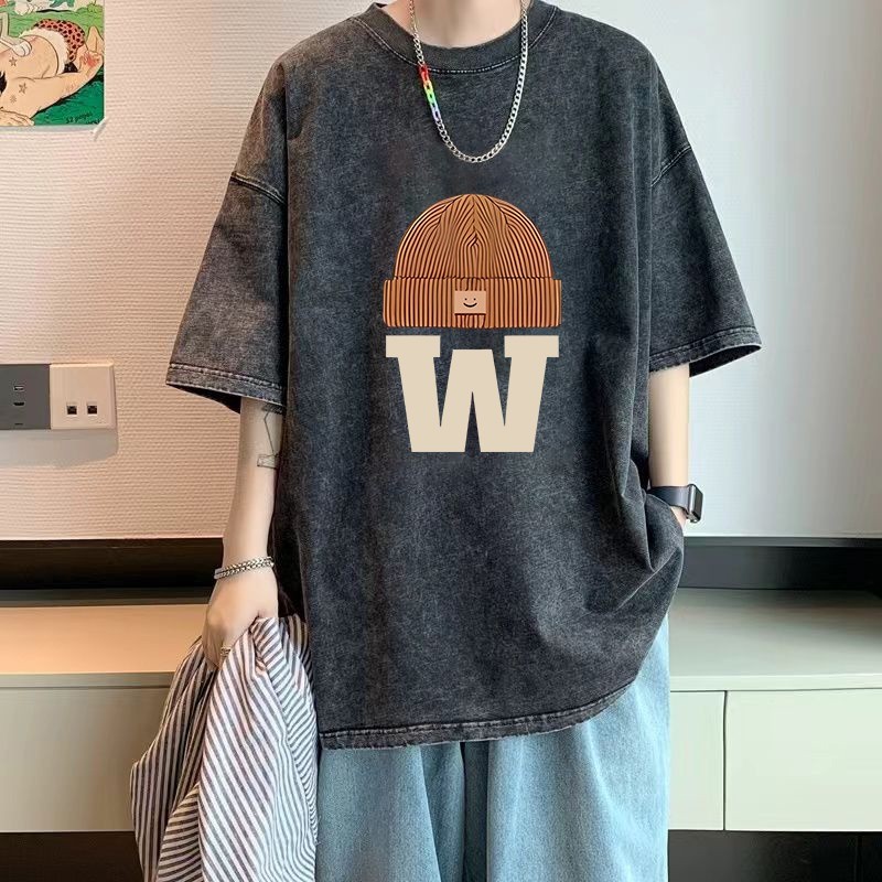 ซักผ้า [ซัก S-3XLWY0007-SX แขนสั้นเส้นด้ายคู่ผ้าฝ้าย 23 สีดํายาวผ้าฝ้ายขุยผ้าฝ้ายคุณภาพสูงนับผ้าฝ้าย