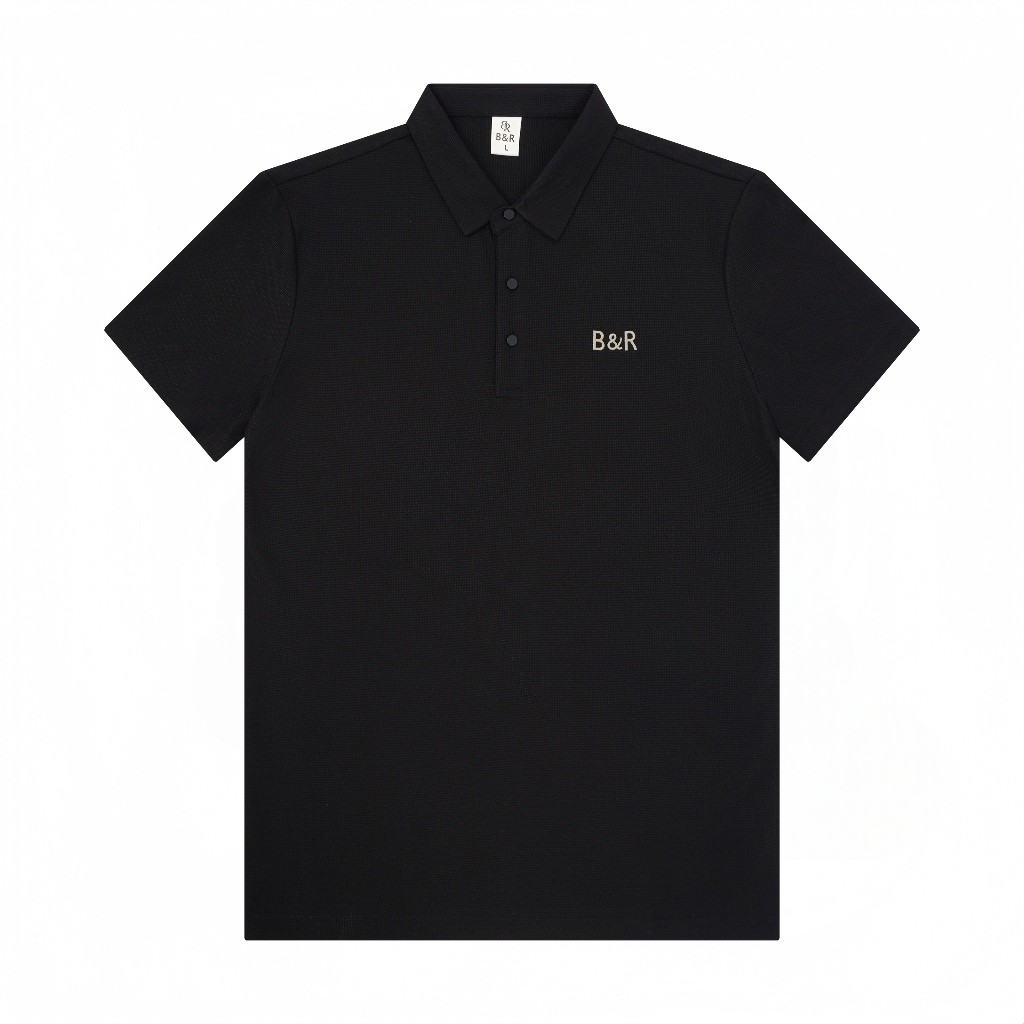 B&R เสื้อโปโลแฟชั่น สีล้วน ปักโลโก้ ระบายอากาศได้ดีใส่สบาย ฤดูร้อนเย็น เรียบง่ายแมทช์ง่าย ขอแนะนำให้ซื้อขนาดที่ใหญ่กว่า - รูปที่ 6