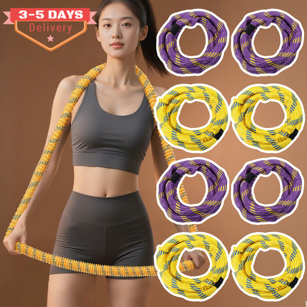 ฮูล่าฮูปถ่วงน้ำหนักไร้เสียง | สปริงโลหะผสมโพลีเอสเตอร์สำหรับการออกกำลังกายท้องและหลัง