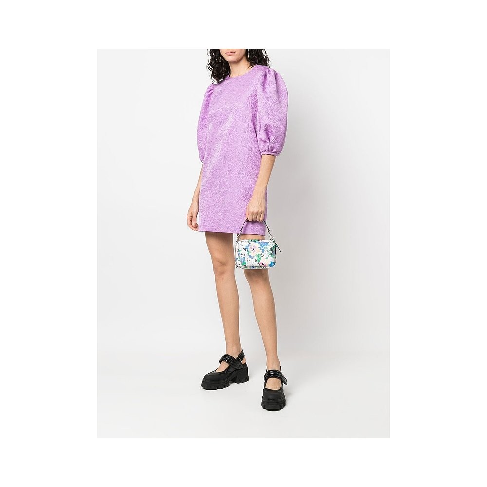 European Direct Mail GANNI Ladies Logo Zipper Leather Crossbody Bag แฟชั่นอินเทรนด์ All-Match Simple