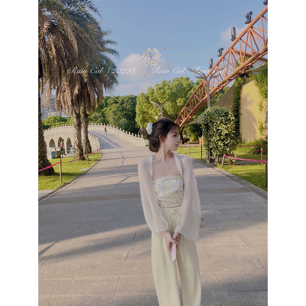 Hazy sense Hollow Lazy Super Soft Mohair Shawl/Blouse