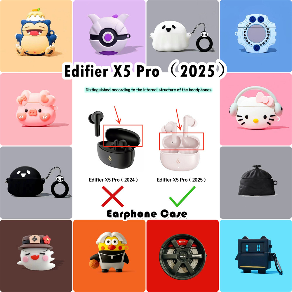 imamuraFor Edifier X5 Pro(2025)เคสซิลิโคนอ่อนนุ่มนวัตกรรมเคสหูฟังการ์ตูน NO.2