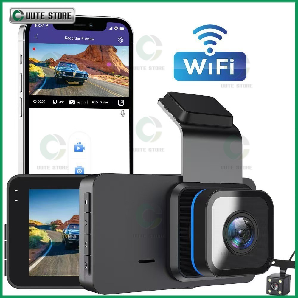 【COD】WIFI กล้องติดรถยนต์ 4k 1296P กล้องติดรถยน 2กล้อง มีมุมกว้าง170° ที่สุดของความคมชัด รุ่น T603 ขอ