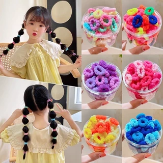 ชุดยางรัดผมหางม้าสไตล์เกาหลี ขนาด 100 ชิ้น ยืดหยุ่นสูงและออกแบบอย่างเรียบง่าย