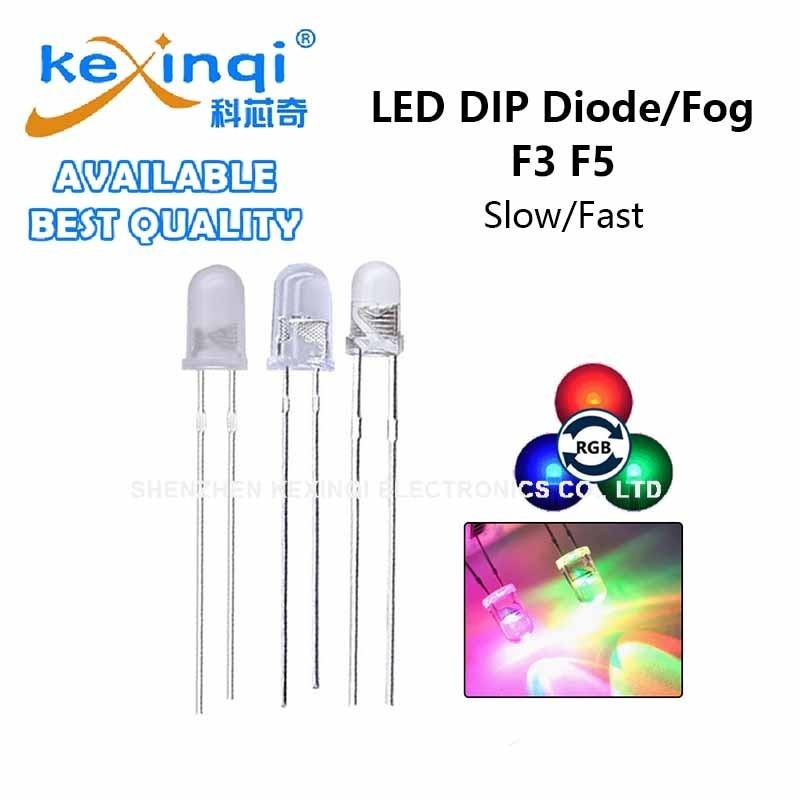 (20 ชิ้น) 3 มม.5 มม.Multicolor ช้า/อย่างรวดเร็วกระพริบ LED F3 F5 7 สี Blinking Light Emitting Diodes Clear Fog