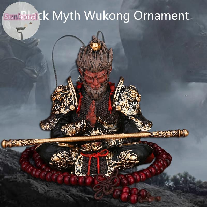Sunborui Creative Black God Sun Wukong ကားကွန်ဆိုလ်အလှဆင် Kawaii ဒက်စ်တော့ပ်အလှဆင် လက်ဆောင်