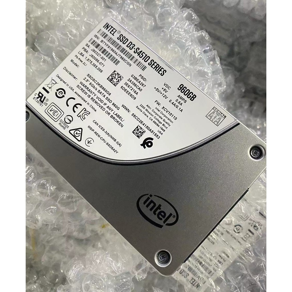 Intel/Intel S4510 480G 800G SSD Enterprise SATA3 ฮาร์ดไดรฟ์ 8 ซม.อนุภาค MLC