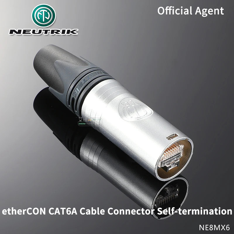 Neutrik CAT6A Ethernet ปลั๊กสาย NE8MX6 etherCON ชายสายเชื่อมต่อ Self-termination เงินชุบ Pins สังกะส