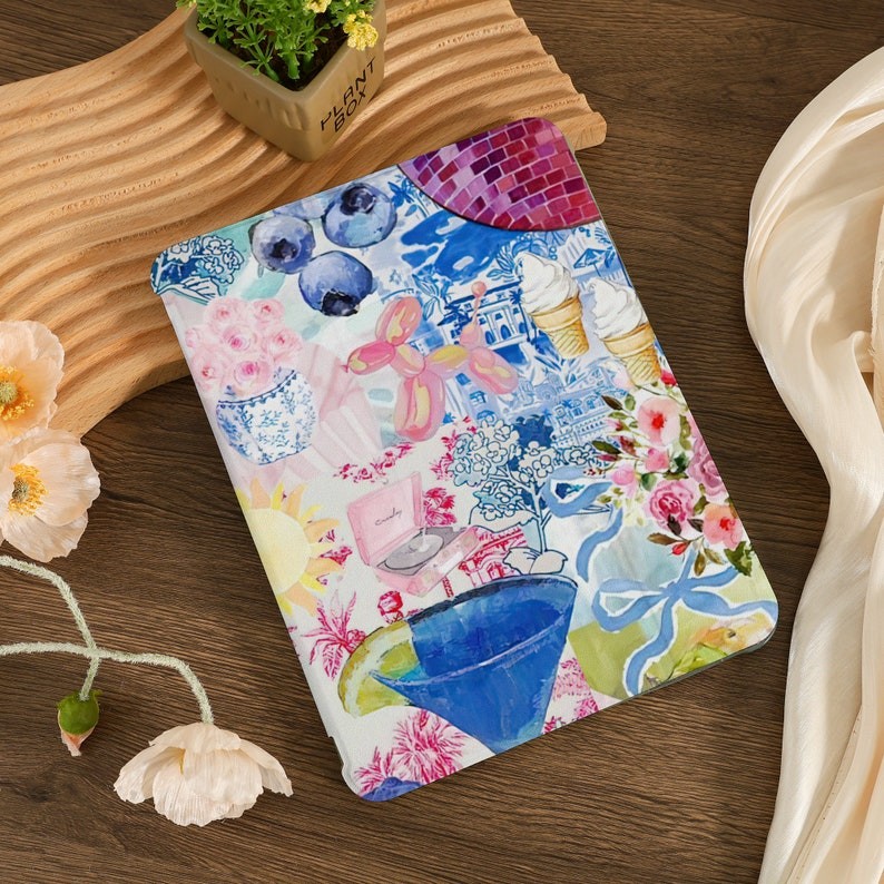 Tropical Summer Collage iPad Case iPad Air 4/5 Case iPad 10 10.9" 2022 iPad Pro 12.9" 11" 10.9" 10.2