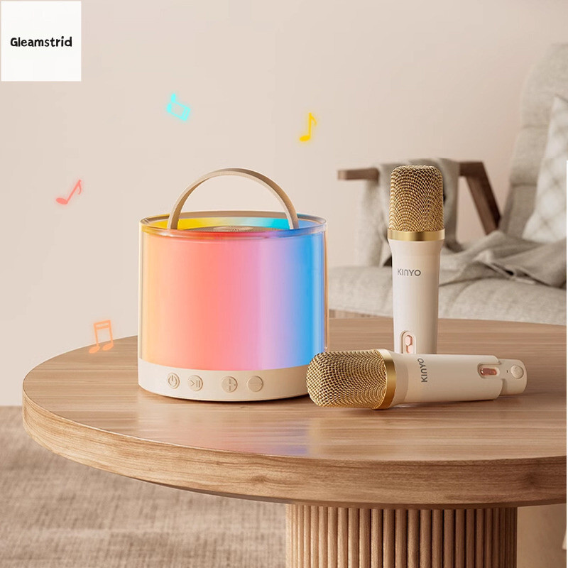 Gleamstrid ลําโพงบลูทูธชุดคาราโอเกะ crophone กลางแจ้งร้องเพลง Home KTV ชุดขนาดเล็ก IntelligenceHT99 
