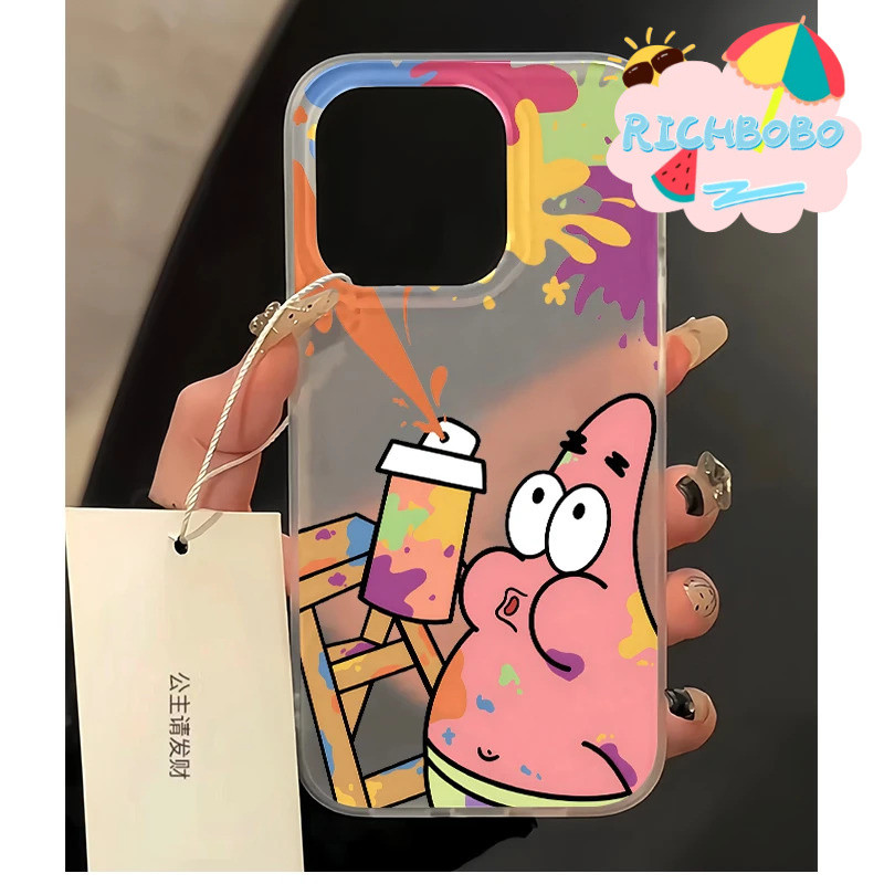 แพทริคและสพันจ์บ็อบ🌟 สำหรับ iPhone 17/16/15/14/13/12/11/XS Max/XR กันน้ำ กันกระแทก เคสเด็กหญิง กันน้