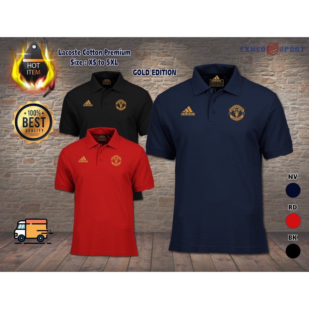 Polo Premium Baju Polo Team Manchester United FC EPL Gold Edition เสื้อยืดลําลองกราฟิก Tee
