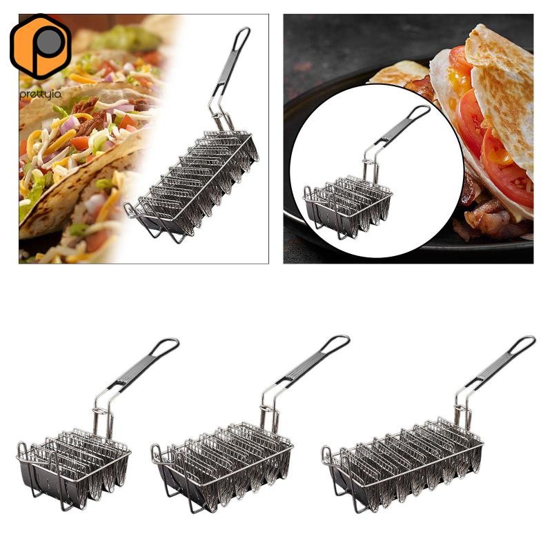 [สวย] Taco Basket Taco Shell,ตะกร้าทอดลึก,สแตนเลส,Taco Shell Fryer Deep Fryer Taco Holder Basket,สํา