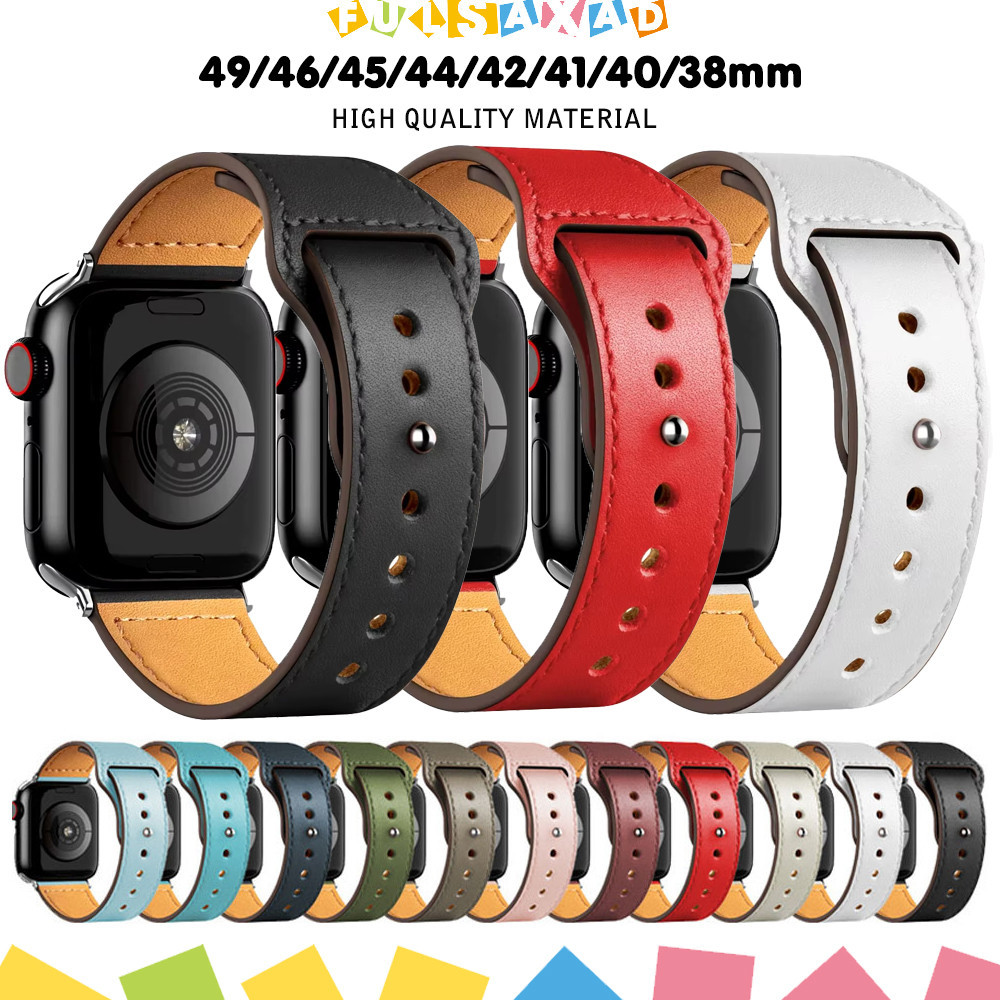 สายรัดหนังที่ปรับได้กีฬาสำหรับ for Apple Watch Ultra / SE 3 2 Iwatch Series 11 10 9 8 7 6 5 4 49 46 45 44 42 41 38มม ราคา ถูกที่สุด ดีลบีเคเค