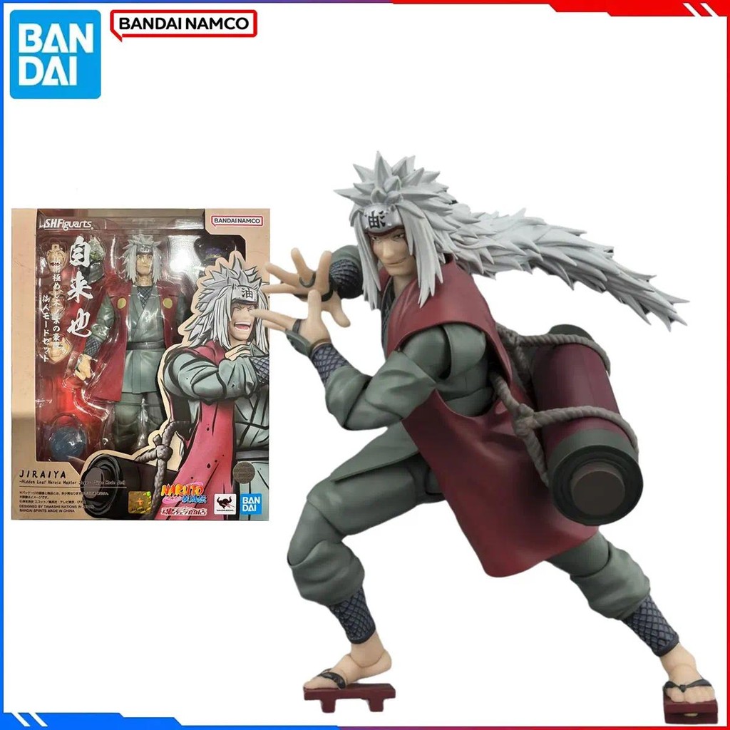 ของแท้ Bandai Original Naruto ชุด SHF 1/12 อะนิเมะตัวเลข Jiraiya Sage โหมดชุด Action ของเล่นคริสต์มา