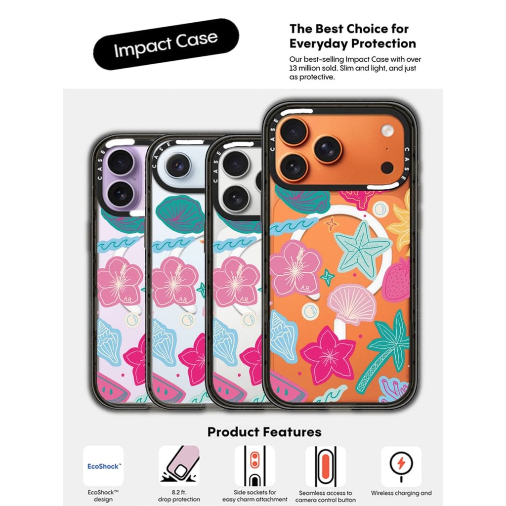 CASECASE X Mar de Suenos กรณีขอบสีดําล้าง Hard แม่เหล็กดูด Impact สําหรับ Apple IPhone 12 13 14 15 1