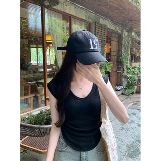 Firewire🔥พร้อมส่ง🔥 เสื้อแฟชั่น สไตล์มินิมอล โทนเดียว เสื้อยืดไหมพรม คอวี แขนกุด สีพาสเทลน่ารัก X52