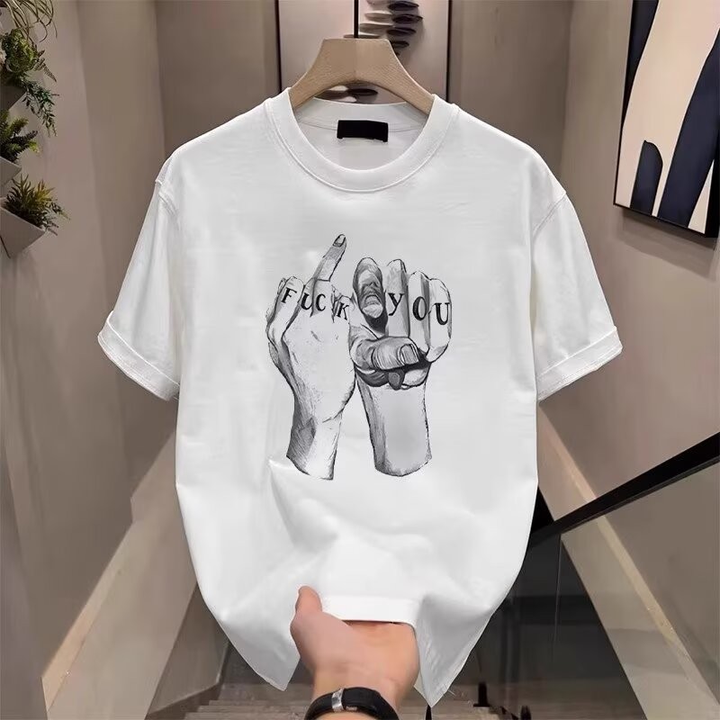 2025 NEW 2025 European and American Street Vintage Trendy Brand Dark Hip Hop Finger Washed Vintage S