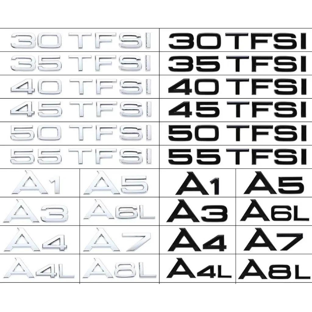 Audi สีดําเงิน 1.8T 2.0T 2.4 3.0T 3.2 3.6 4.2 A3 A4 A5 A6 A7 A8L Q3 Q5 Q7 สติกเกอร์รถด้านหลังสติกเกอ