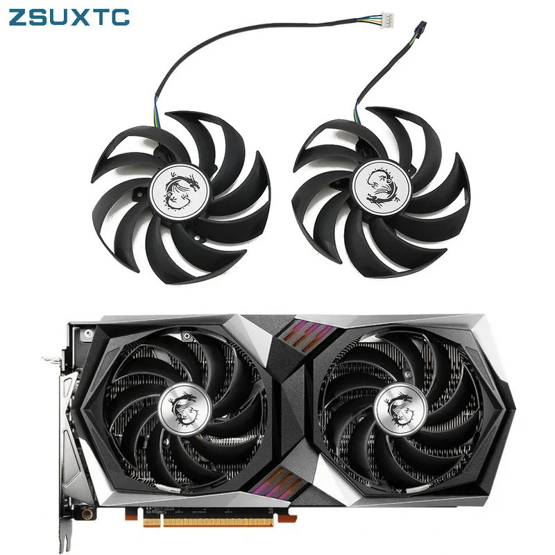 95 มม.4PIN PLD10010S12HH RTX3060 Ti GPU พัดลมสําหรับ MSI Radeon RX 6700 XT Gaming X GeForce RTX 3060