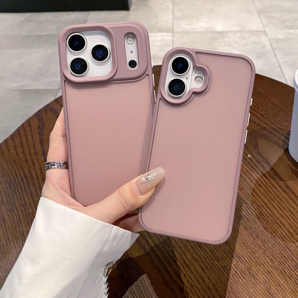 พลัมสีชมพู Frosted ปลอกเคสโทรศัพท์สําหรับ IPhone 17 16 Pro Max 16 Pro 15 Pro Max 16 14 13 Pro Max Plus กรณีกันกระแทกป้องกันปกอ่อน