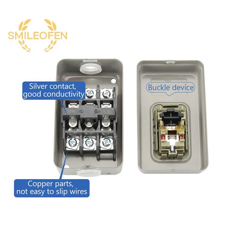 [Smileofen] สวิตช์ปุ่มสตาร์ท AC380V สามเฟส BS211B BS216B BS230B Motor Control Start Stop Switch ใหม่