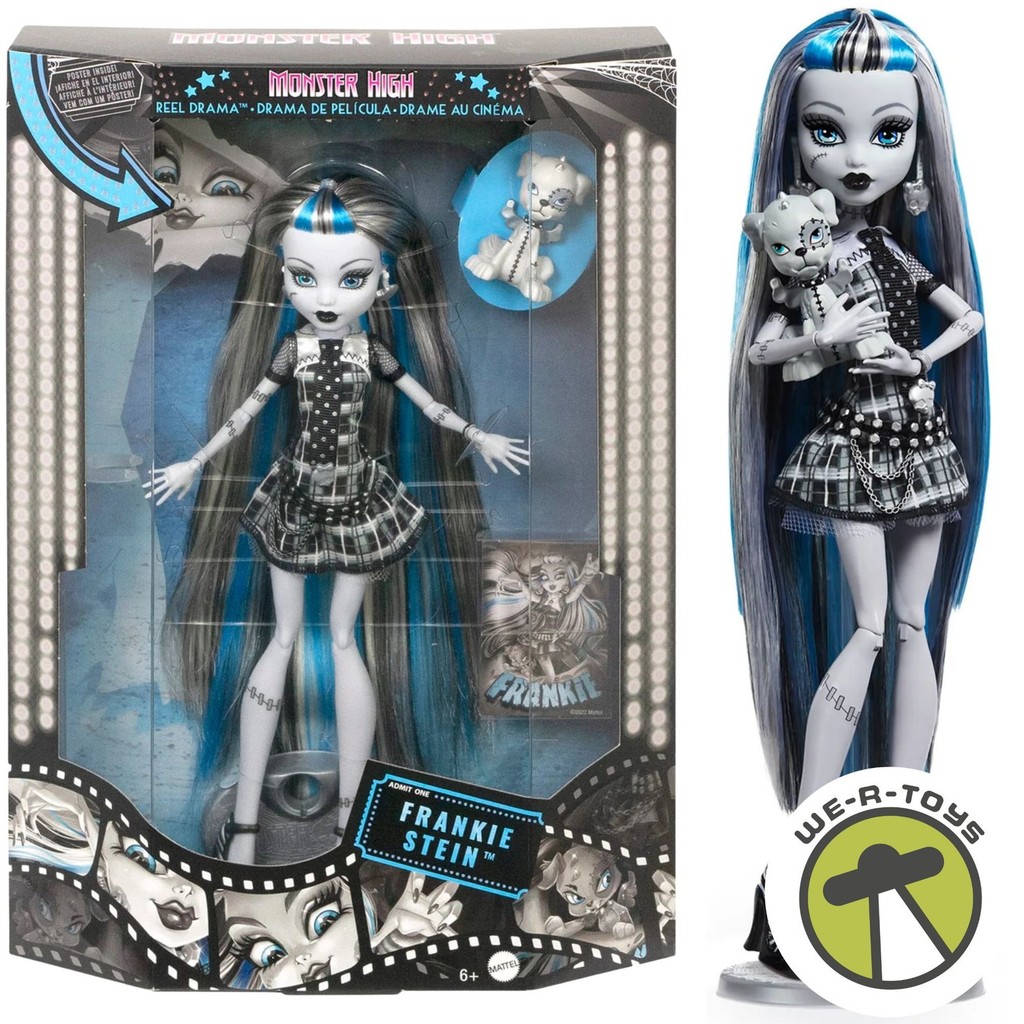 Monster High Reel Drama Frankie Stein ตุ๊กตาสะสมสีดําและสีขาว Mattel 2025
