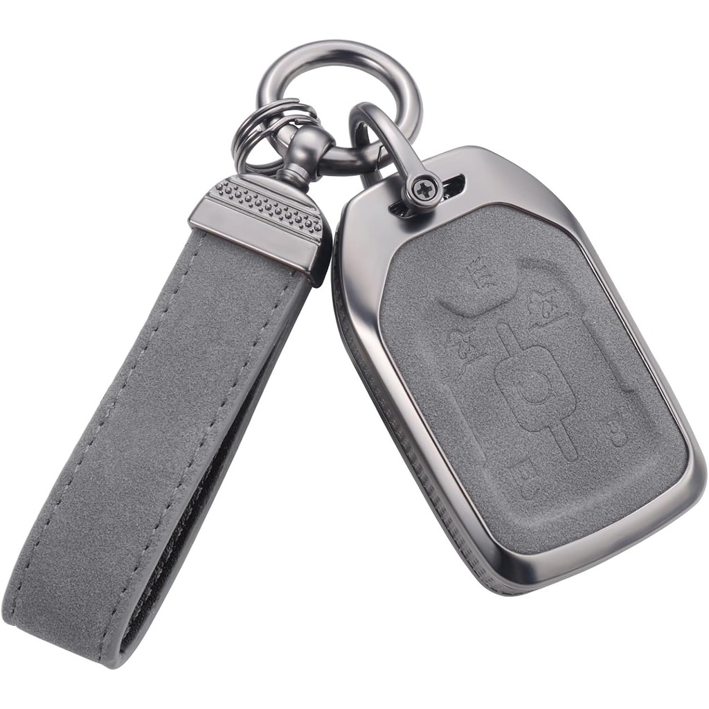 YO&YOYE สําหรับ GMC Key Fob Cover พร้อมพวงกุญแจ, หนังป้องกันกรณีที่สําคัญเข้ากันได้กับ Chevy GMC Sub
