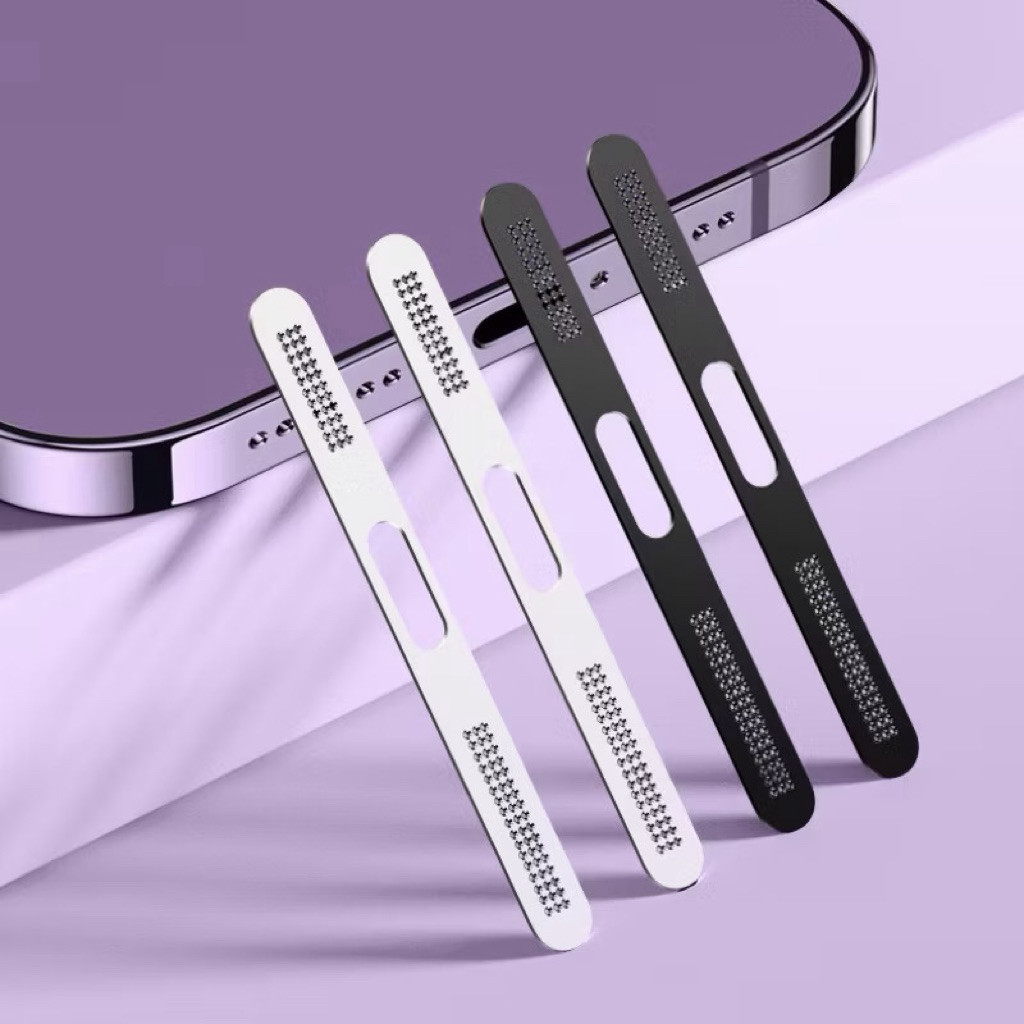 🔥สติกเกอร์ตาข่ายโลหะกันฝุ่นลำโพง🔥สําหรับ iPhone 16 15 12 13 14 Pro Max Plus mini อลูมิเนียมStickers 