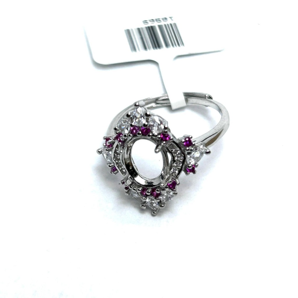 S925 แหวนเงินแท้สนับสนุนที่ว่างเปล่า ri s925 แหวนสปอตไลต์แฟลชแหวนขนาดเล็ก 7*9.30