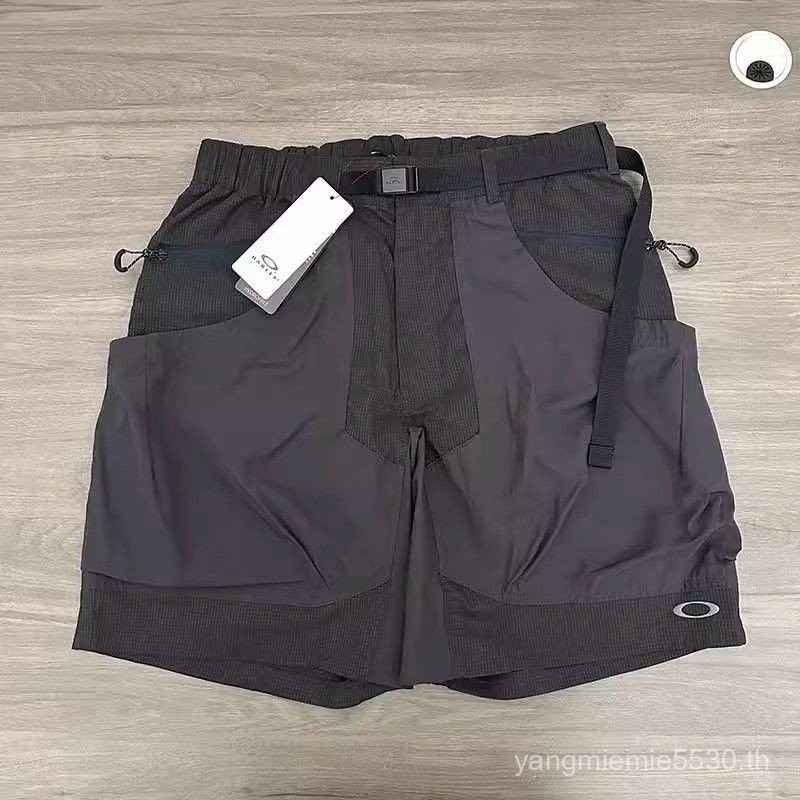 Vinatage American Retro และ Paratrooper Style กระเป๋าขนาดใหญ่และกางเกงห้าจุดสำหรับผู้ชายในฤดูร้อน
