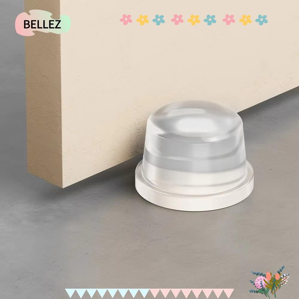 BELLEZ No Drill Door Stopper, น้ํามันซิลิโคนใส Rubbed Silicone Door Stopper, กระบอก PET Creative Anti Bump Pad Office Use