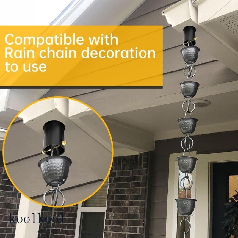 Kool Rain Chain Direct Rain Chain Gutter Adapter ติดตั้งอลูมิเนียม Gutter Adapter สําหรับ Rain Chain