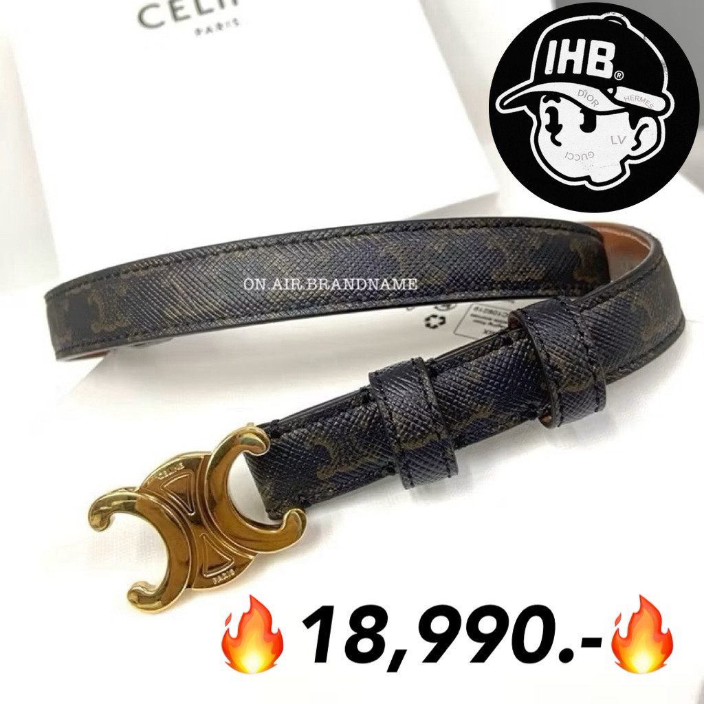 New celine small triomphe belt canvas 1.8 cm. เข็มขัด รุ่นนี้สวยตะโกนมาก
