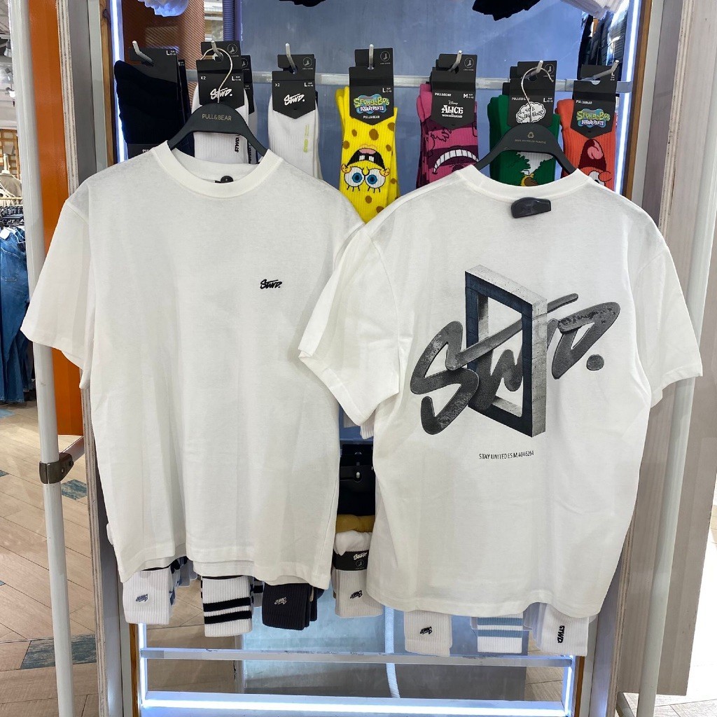 H&M Jastipp. เสื้อยืดโลโก้ STWD Pull&Bear (ผู้ชาย)