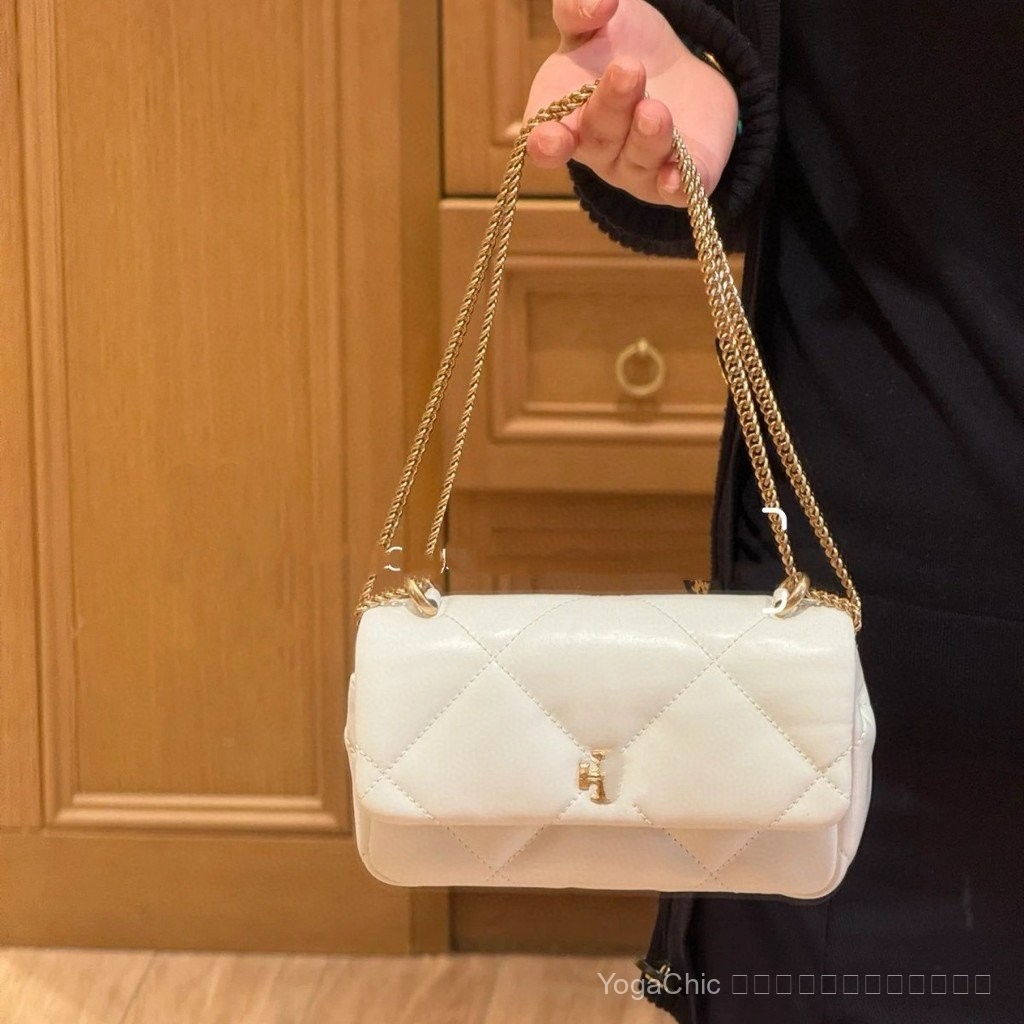 new Ami ความรัก TB Cloud Bag kira Mini Chanel Style Leather Quilted Chain Bag กระเป๋าถือไหล่เดียว Cr