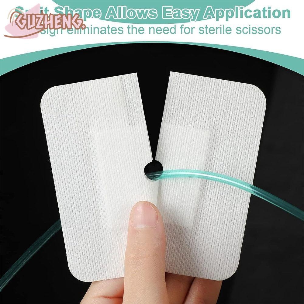 GUZHENG 10pcs Feeding Tube Pad, อุปกรณ์ไตเทียมผ้าพันแผลแผล Chest Catheter Cover, เปลี่ยนไตเทียม Gtub