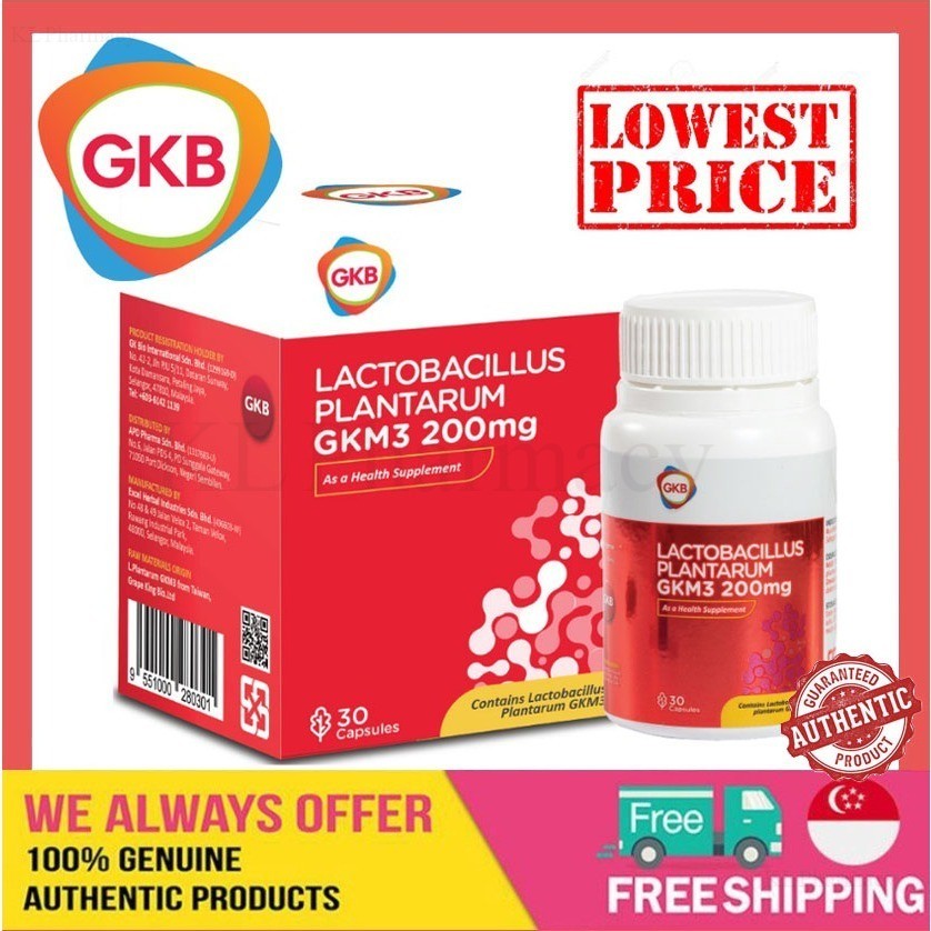 【hot】 buy  3 free1 GKB Lactobacillus Plantarum GKM3 200mg Lose Belly Fat | Weight Loss 30 Capsule ex